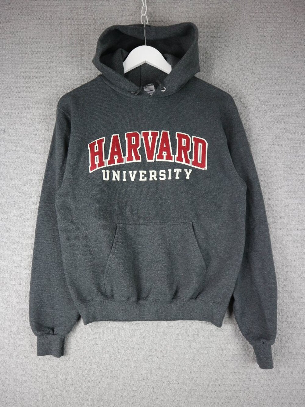 Champion Cotton Pullover Hoodie Harvard University Mens Small Grey